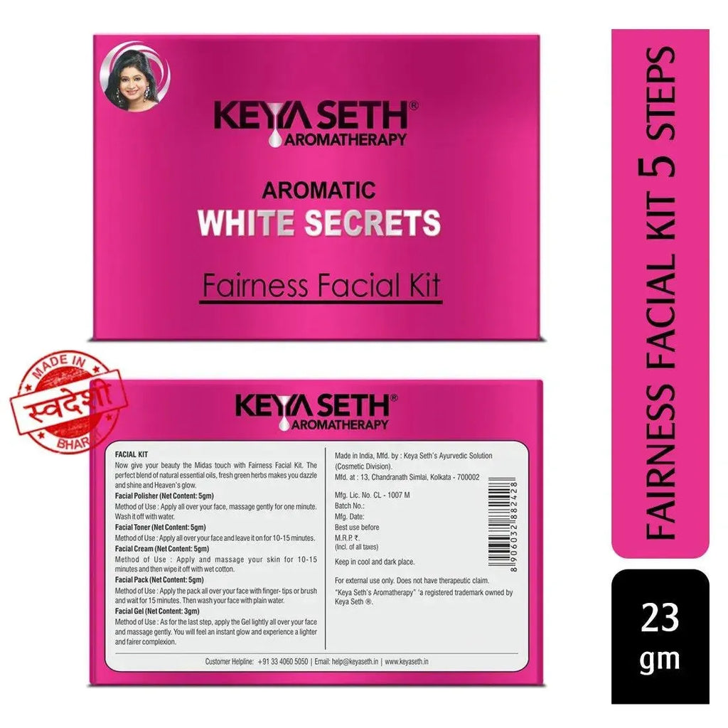 Aromatic White Secrets (Fairness Facial Kit) with pure Essential oils & fresh green herbs -Instant White, Bright, Shine & Youthful Glow Skin