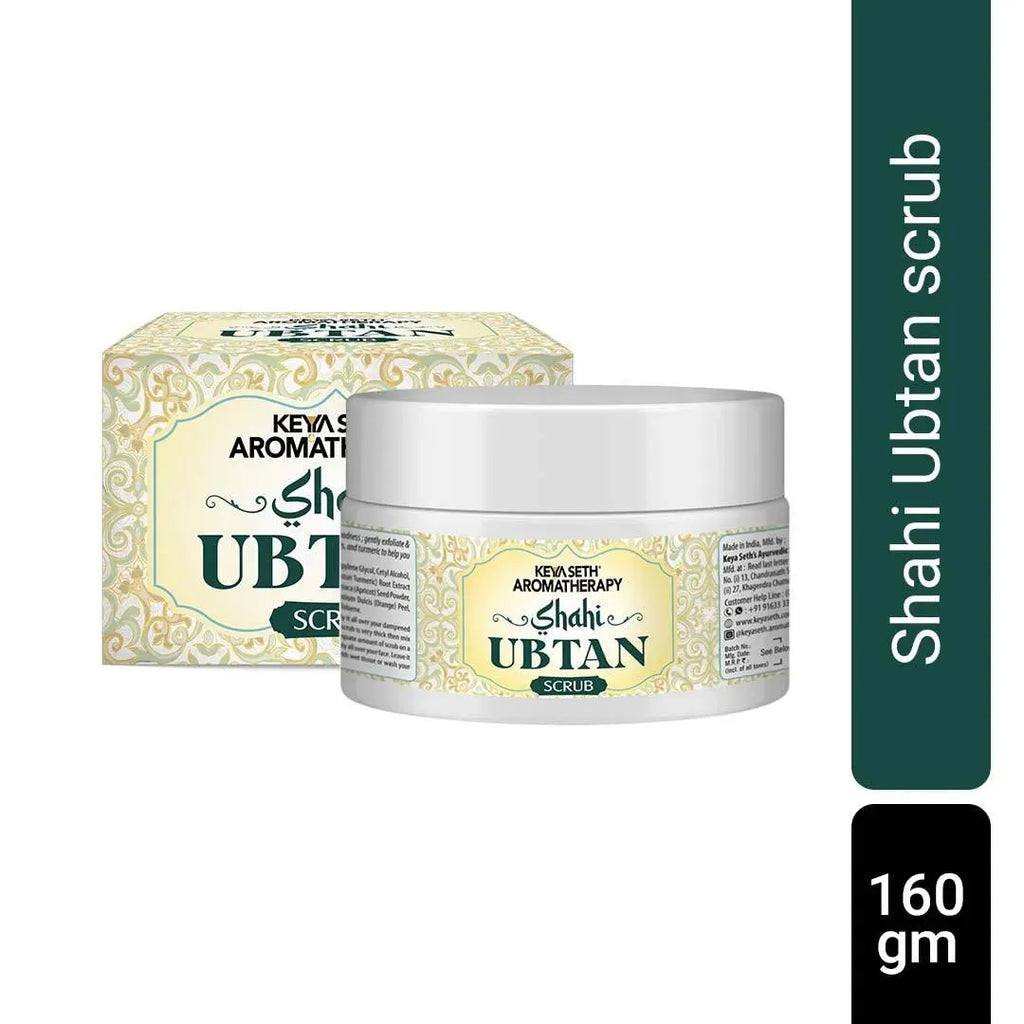 Shahi Ubtan Scrub, Natural Exfoliation Orange Peel, Apricot Seed & Turmeric Protection, Tan Removal, Cell Renewal Glowing Face & Body, All Skin Types, Scrubs, Skin Care, Keya Seth Aromatherapy