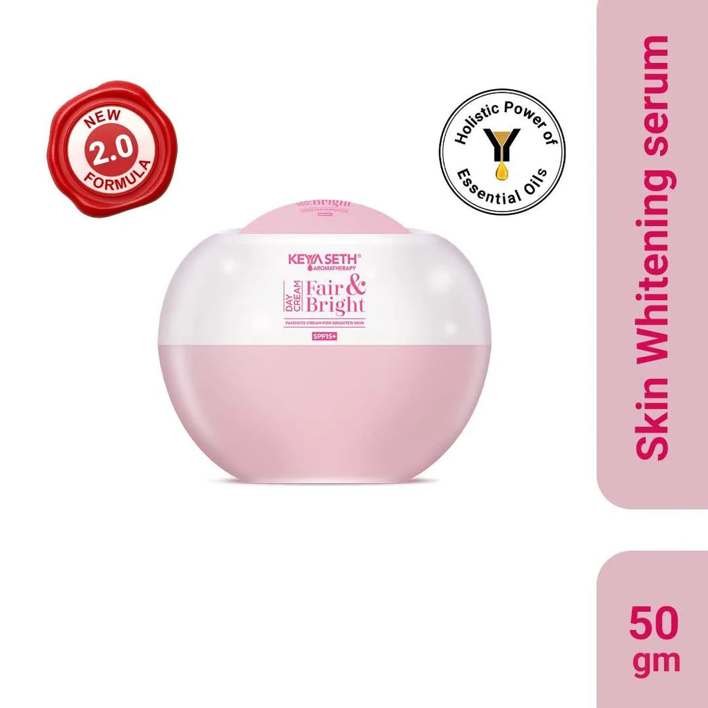 “Fair & Bright” Day Cream Skin Whitening Brightening Nourishing natural & Anti Spot Fairness Moisturizer SPF 15+ Enriched with Pure Essential Oil