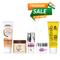 Tan Removal Skincare Routine – Facewash, Serum, Face Pack & SPF 60 to Exfoliate, Brighten, Fade Tan, Dark Spots & Protect from Sun Damage