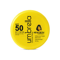 Umbrella Sunscreen Powder SPF 50 with PA+++ UV Protection, Sweat Resistant Formula, Micronized Zinc Oxide for Oily Skin - Keya Seth Aromatherapy
