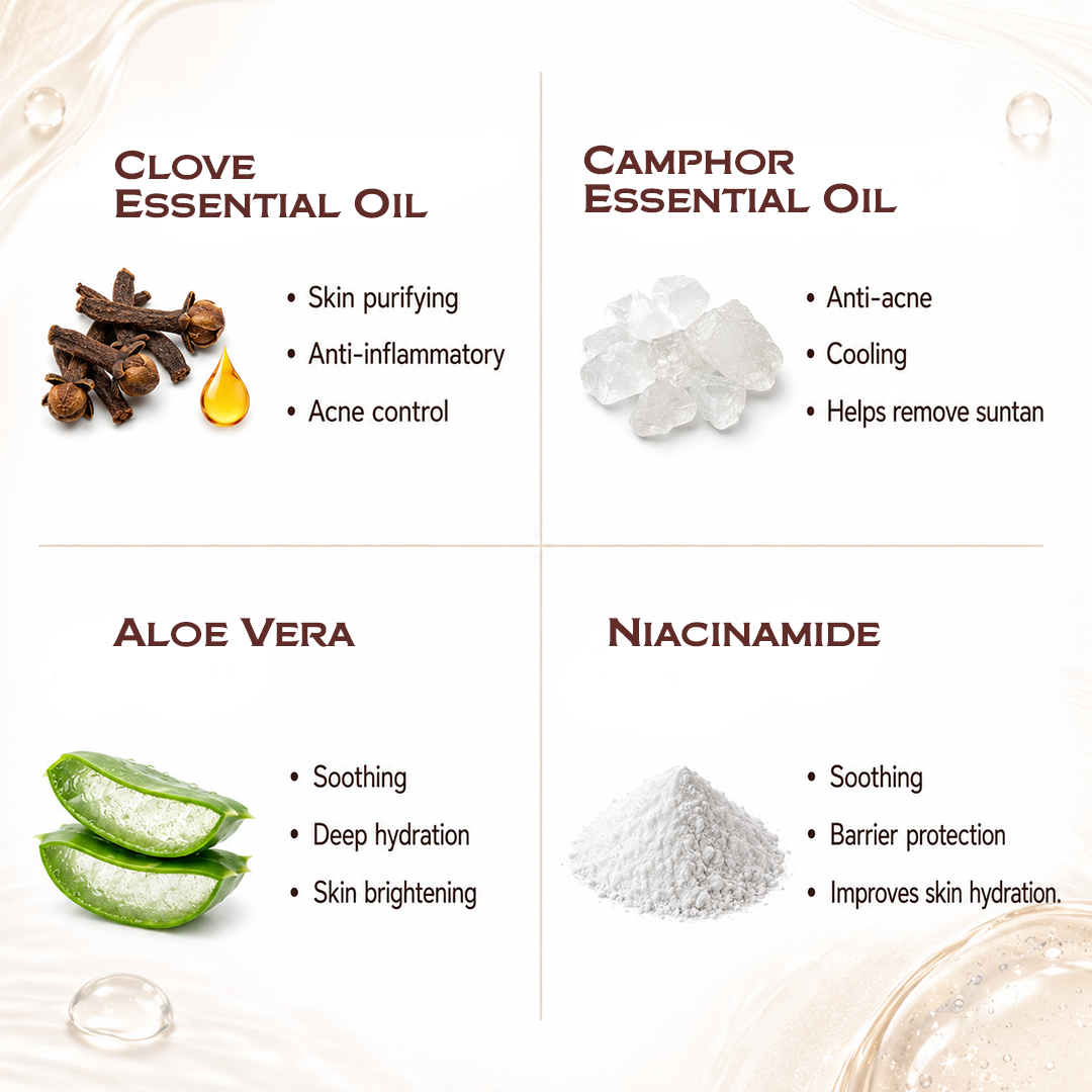 Oxy De-Tan Gel Cream – Moisturizing, Tan Removal & Glowing Skin with Clove and Camphor Essential Oils - Keya Seth Aromatherapy