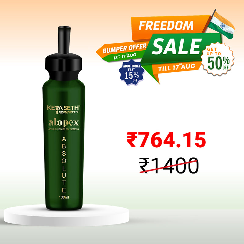 Alopex Absolute, for Acute Hair Fall & Hair Growth Water Based Solution Enriched with Korean Red Ginseng Vitamin H (Biotin) & Vitamin E, B3 & B5 - Keya Seth Aromatherapy