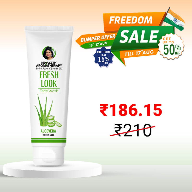 Fresh Look Aloe Vera Face Wash, with Lemon Essential Oil, Mild Hydrating, Moisturizing, Foaming, All Skin Types - Keya Seth Aromatherapy