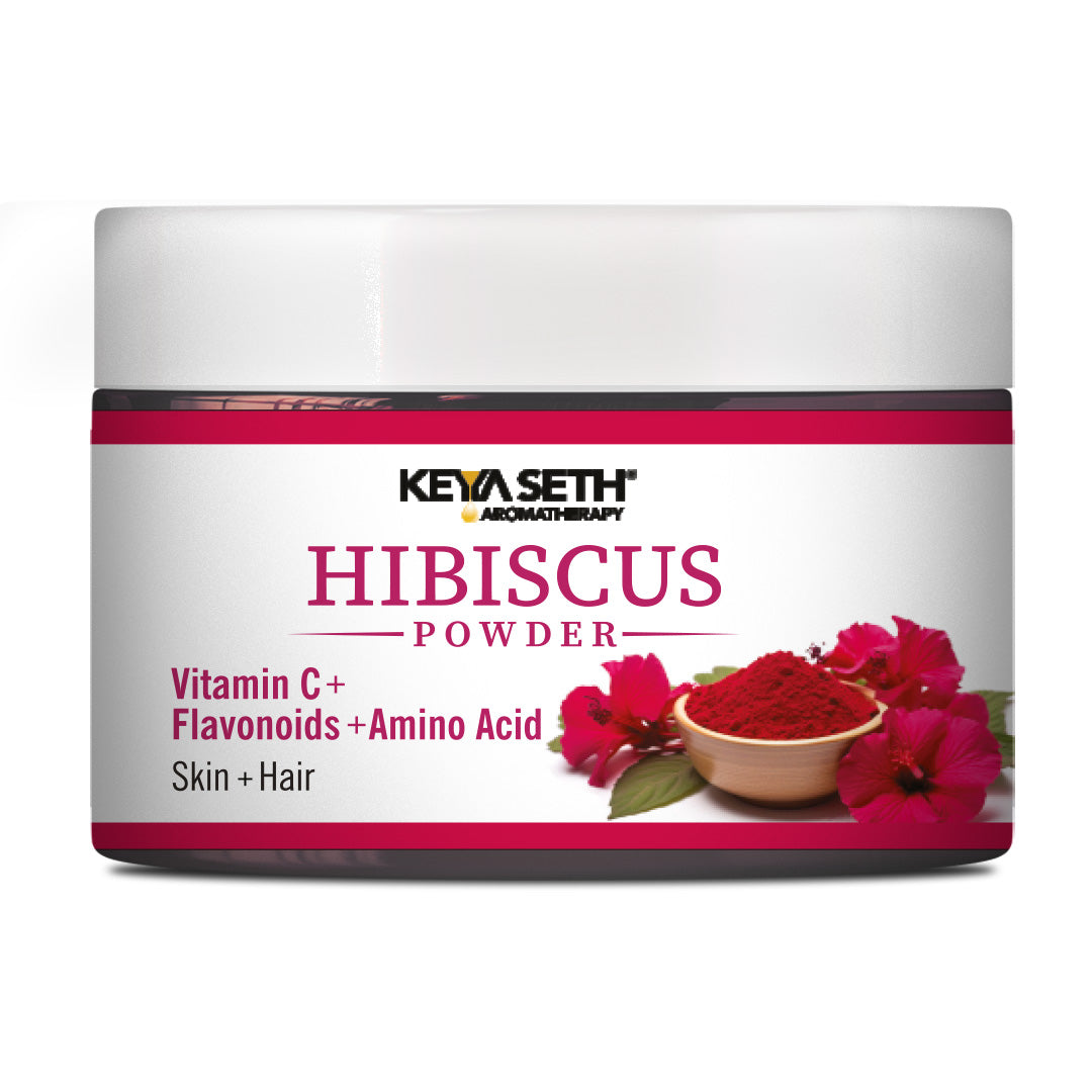 Hibiscus Powder with Vitamin C for Skin & Hair – Glowing, Nourishing, Protection - Keya Seth Aromatherapy