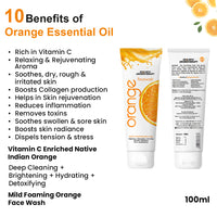 Orange Skincare Routine For Glowing Skin - Facewash, Toner, Moisturizer, Sunscreen with Orange Essential Oil, Pro-Vitamin B5 for Cleansing, Hydration, Pore Care & Sun Protection - Keya Seth Aromatherapy