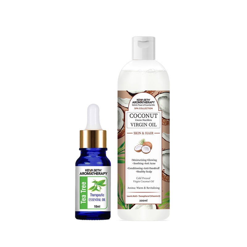 Tea Tree Essential Oil DIY Hair Growth Kit for Hair Growth, Reduces Dandruff, Soothes Scalp Itching, Deeply Moisturizes & Strengthens Roots - Keya Seth Aromatherapy