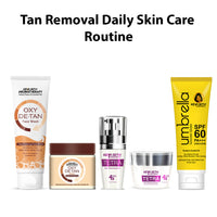 Tan Removal Skincare Routine – Facewash, Serum, Face Pack & SPF 60 to Exfoliate, Brighten, Fade Tan, Dark Spots & Protect from Sun Damage - Keya Seth Aromatherapy