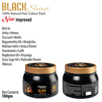 Complete Hair Colour Combo - Black Shine Oil & Black Shine Pack, Natural Dye, Long-Lasting, Nourishes & Protects, Men & Women