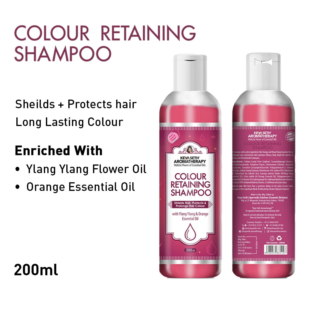 Complete Hair Colour Combo - Black Shine Oil, Black Shine Pack & Colour Retaining Shampoo; Long-lasting vibrant hair colour, Nourishes & Protects