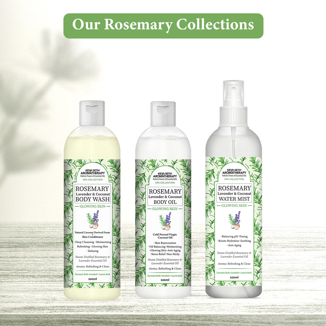 Rosemary Essential Oil DIY Skincare Kit – Rosemary Oil & Aloe-Vera Gel Fights Acne & Anti Aging, Reduces Wrinkles & Redness for Clear, Glowing Skin - Keya Seth Aromatherapy