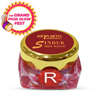 100% Natural Dust Sindoor Red with Herbs Extracts & Floral Pigments Kumkum, No side Effects & No Hair Fall - Keya Seth Aromatherapy
