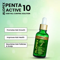 Alopex Penta Active 10, Solution for New Hair Growth & Hair Fall Control, Enriched with Korean Red Ginseng, Biotin & Vitamin E (Clinically Proven) - Keya Seth Aromatherapy