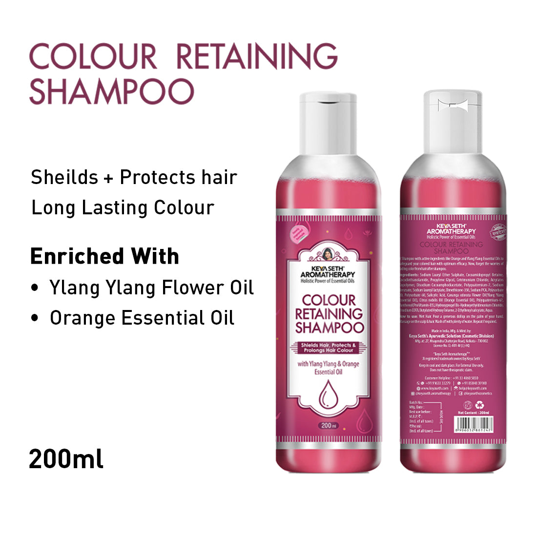 Shine & Silk Colour Retaining Shampoo - Keya Seth Aromatherapy