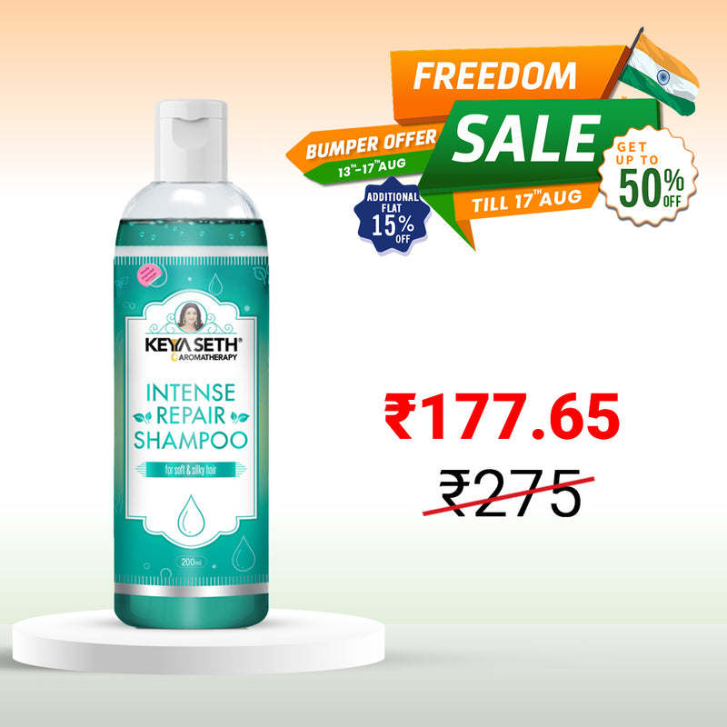 Intense Repair Shampoo for Dry Damaged Hair- Softens, Nourishes & Strengthens Hair with Pro -Vitamin B5 & Geranium Oil - Keya Seth Aromatherapy