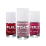 Crimson + Café Nude + Flamingo  Long Wear Nail Enamel Enriched with Vitamin E & Argan Oil