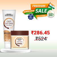 Oxy De Tan Clay Foaming Facewash & Face Pack Combo Infused with Clove & Camphor Oil, Removes Tan & Dead Skin Cells SLS & Paraben Free No Ammonia & Bleach - Keya Seth Aromatherapy
