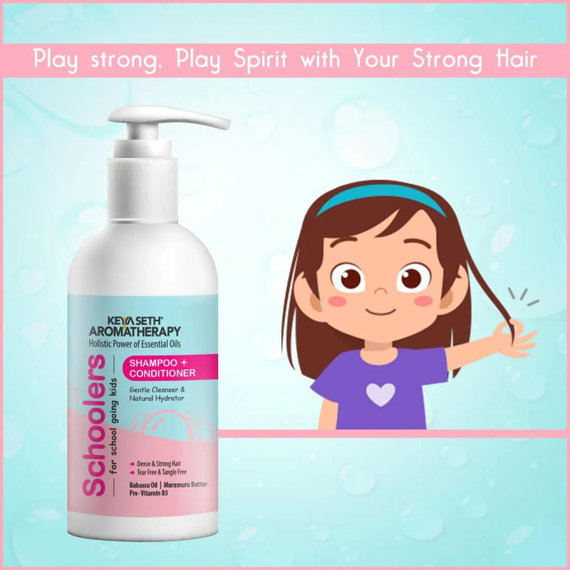 Schoolers Kids Shampoo & Conditioner for Soft & Shining Hair. No sulfate & paraben