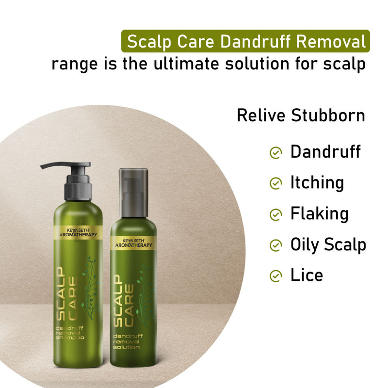 Scalp care Dandruff Removal Solution with Salicylic Acid, Tea Tree & Eucalyptus Oil,Reduces Dandruff & Flakes, Soothes Itchy scalp & Nourishes Hair, Hair Treatment, Keya Seth Aromatherapy