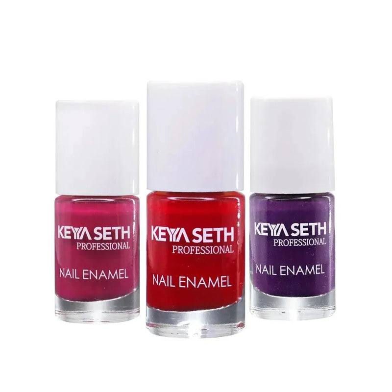 Grape Love + Red Carpet + Flamingo Long Wear Nail Enamel Enriched with Vitamin E & Argan Oil