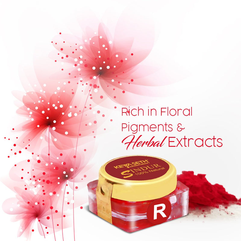 100% Natural Dust Sindoor Red with Herbs Extracts & Floral Pigments Kumkum, No side Effects & No Hair Fall
