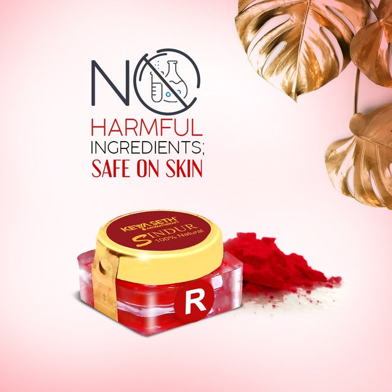 100% Natural Dust Sindoor Red with Herbs Extracts & Floral Pigments Kumkum, No side Effects & No Hair Fall