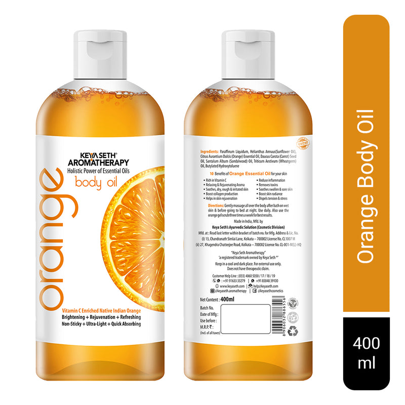 Orange Body Oil, Vitamin C Enriched, Brightening, Rejuvenating & Refreshing