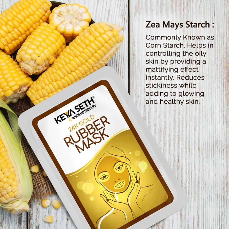 24K Gold Rubber Facial Mask for Brightening & Whitening Enriched with Aloe Vera & Chamomile Extract