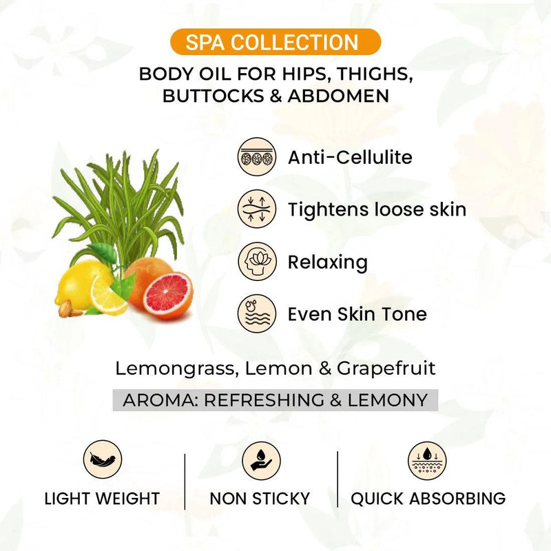 Slimming & Toning Body Oil Non-Sticky & Quick Absorbing for Hip, Thighs, Buttocks & Abdomen, Anti Cellulite, Tightens Loose Skin Relaxing & Even Skin