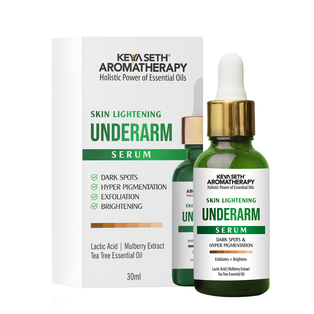 Skin Lightening Underarm Serum,for Exfoliating & Brightening, with Lactic Acid, Mulberry Extract & Tea Tree Oil, Spot Removal Treatment, Lotion & Moisturizer, Keya Seth Aromatherapy