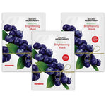 Blueberry Face Brightening Mask, Vitamin C & A, Chamomile Extract for Skin Lightening & Nourishing Face Sheet Mask