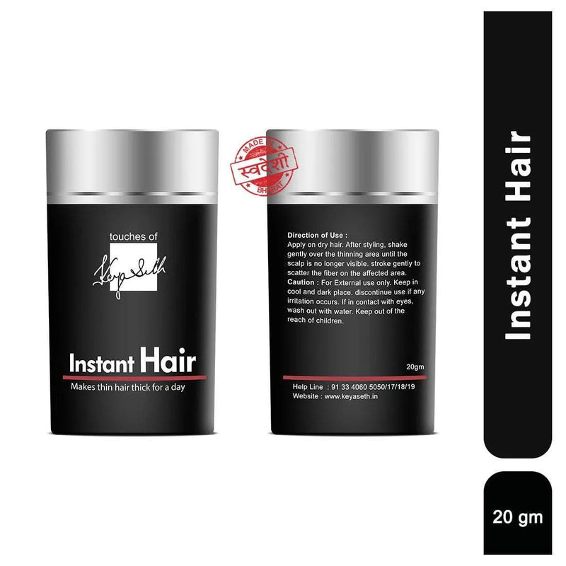Instant Hair Black- Hair Building Fibers for Thinning, Thickening for Fuller Hair & Hair Loss Concealer