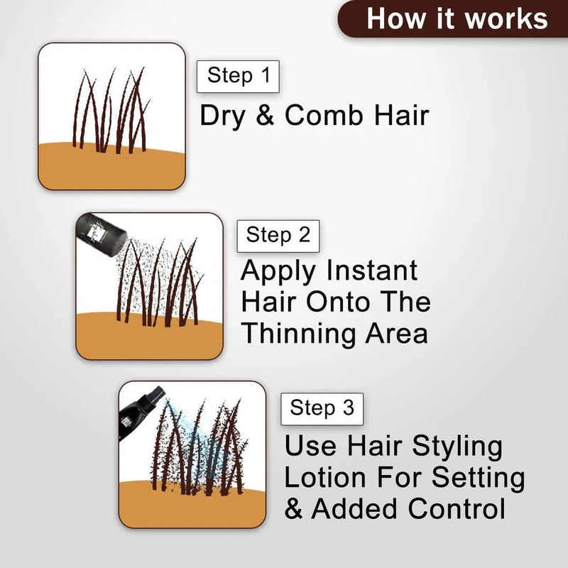 Instant Hair Brown- Hair Building Fibers for Thinning, Thickening for Fuller Hair & Hair Loss Concealer