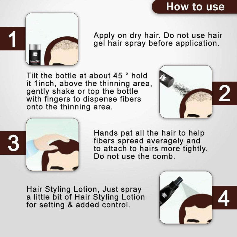 Instant Hair Brown- Hair Building Fibers for Thinning, Thickening for Fuller Hair & Hair Loss Concealer