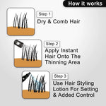 Instant Hair-Hair Building Fibers & Hair Styling Lotion for Studio Styling & Setting Combo Pack
