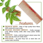 Neem Wooden Comb Wide Tooth for Hair Growth for Men & Women All Purpose Large Size Perfect Hair Setter.