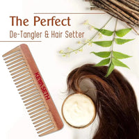 Neem Wooden Comb Wide Tooth for Hair Growth for Men & Women All Purpose Large Size Perfect Hair Setter. - Keya Seth Aromatherapy