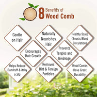 Neem Wooden Comb Wide Tooth for Hair Growth for Men & Women All Purpose Large Size Perfect Hair Setter. - Keya Seth Aromatherapy