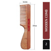 Neem Wooden Handle Comb Wide Tooth for Hair Growth for Men & Women