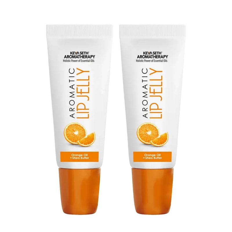 Free Aromatic Lip Jelly Orange, Enriched with Orange Oil (Vitamin C) & Shea Butter, Tinted Lip Balm, Brightening and Moisturizing Dark Lips for Men and Women 10ml - Keya Seth Aromatherapy