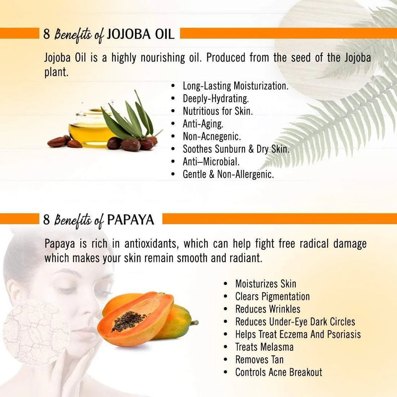 Skin Damage Control Cream + Serum-Repairs Skin Damage Suntan & Pollution, Fights Dullness-Uneven Skin Tone with Papaya Extract & Jojoba Oil