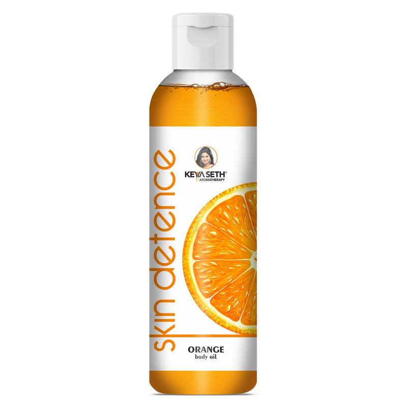 Skin Defence Orange Body Oil Skin Lightening, Rejuvenating Non-Sticky for Daily Use After Bath, Massage Oil Enriched with Orange & Vitamin C