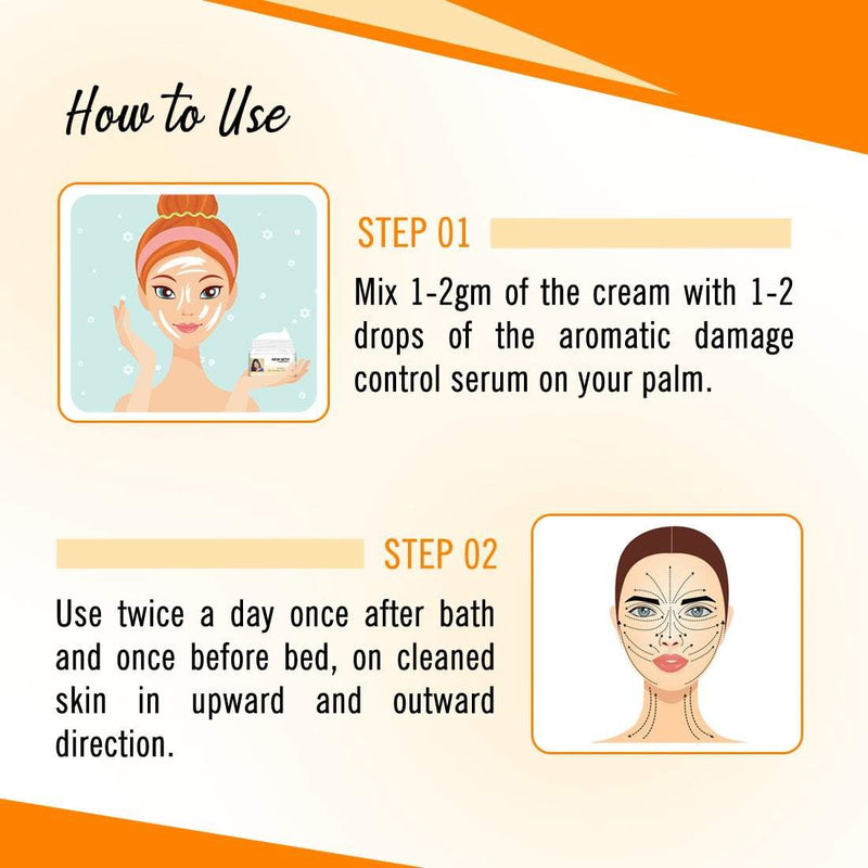Skin Defence Orange Cream- Light Moisturizing, Quick Absorbing, Skin Repairs & Rejuvenation Enriched with Pure Orange Essential Oil and Vitamin C